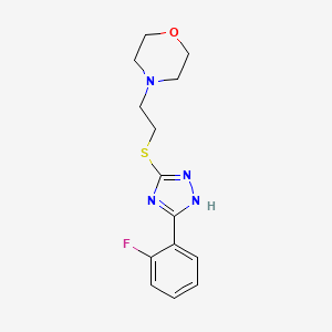 4-[2-[[5-(2-fluorophenyl)-1H-1,2,4-triazol-3-yl]sulfanyl]ethyl]morpholine
