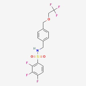 molecular formula C16H13F6NO3S B7536521 2,3,4-trifluoro-N-[[4-(2,2,2-trifluoroethoxymethyl)phenyl]methyl]benzenesulfonamide 