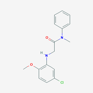 molecular formula C16H17ClN2O2 B7536568 2-(5-chloro-2-methoxyanilino)-N-methyl-N-phenylacetamide 