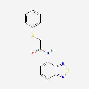 molecular formula C14H11N3OS2 B7536571 N-2,1,3-benzothiadiazol-4-yl-2-(phenylthio)acetamide 