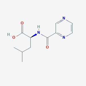 molecular formula C11H15N3O3 B7536573 (2S)-4-methyl-2-(pyrazine-2-carbonylamino)pentanoic acid 