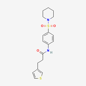 molecular formula C18H22N2O3S2 B7536579 N-(4-piperidin-1-ylsulfonylphenyl)-3-thiophen-3-ylpropanamide 