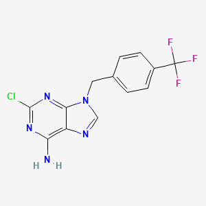 molecular formula C13H9ClF3N5 B7536600 2-Chloro-9-[[4-(trifluoromethyl)phenyl]methyl]purin-6-amine 
