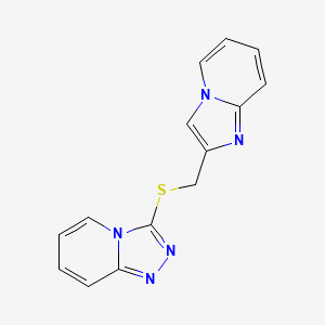 molecular formula C14H11N5S B7536602 3-(Imidazo[1,2-a]pyridin-2-ylmethylsulfanyl)-[1,2,4]triazolo[4,3-a]pyridine 