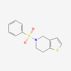 molecular formula C13H13NO2S2 B7536604 5-(benzenesulfonyl)-6,7-dihydro-4H-thieno[3,2-c]pyridine 