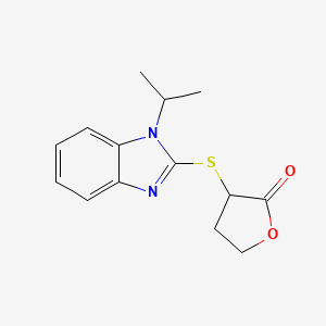 molecular formula C14H16N2O2S B7536629 3-(1-Propan-2-ylbenzimidazol-2-yl)sulfanyloxolan-2-one 