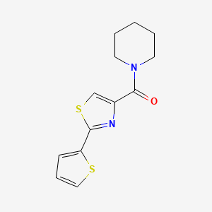 molecular formula C13H14N2OS2 B7536632 Piperidin-1-yl-(2-thiophen-2-yl-1,3-thiazol-4-yl)methanone 