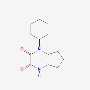 molecular formula C13H18N2O2 B7536636 4-Cyclohexyl-1,5,6,7-tetrahydrocyclopenta[b]pyrazine-2,3-dione 