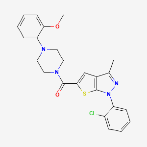 molecular formula C24H23ClN4O2S B7536639 [1-(2-Chlorophenyl)-3-methylthieno[2,3-c]pyrazol-5-yl]-[4-(2-methoxyphenyl)piperazin-1-yl]methanone 