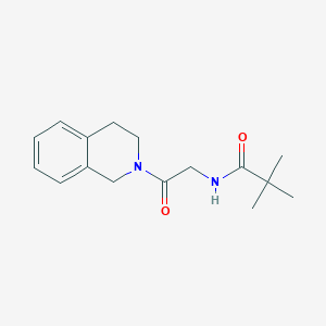 molecular formula C16H22N2O2 B7536643 N-[2-(3,4-dihydro-1H-isoquinolin-2-yl)-2-oxoethyl]-2,2-dimethylpropanamide 