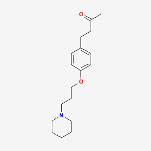 molecular formula C18H27NO2 B7536647 4-[4-(3-Piperidin-1-ylpropoxy)phenyl]butan-2-one 