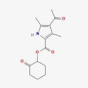 molecular formula C15H19NO4 B7536649 (2-oxocyclohexyl) 4-acetyl-3,5-dimethyl-1H-pyrrole-2-carboxylate 
