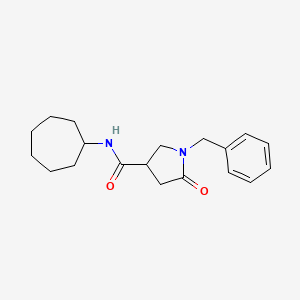 1-benzyl-N-cycloheptyl-5-oxopyrrolidine-3-carboxamide