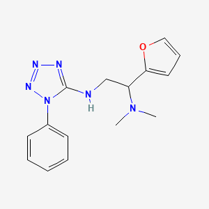 molecular formula C15H18N6O B7536683 1-(furan-2-yl)-N,N-dimethyl-N'-(1-phenyltetrazol-5-yl)ethane-1,2-diamine 