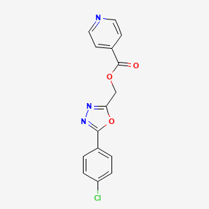 molecular formula C15H10ClN3O3 B7536735 [5-(4-Chlorophenyl)-1,3,4-oxadiazol-2-yl]methyl pyridine-4-carboxylate 
