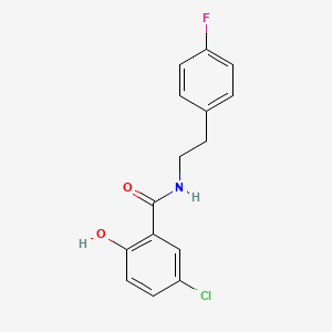molecular formula C15H13ClFNO2 B7536756 5-chloro-N-[2-(4-fluorophenyl)ethyl]-2-hydroxybenzamide 
