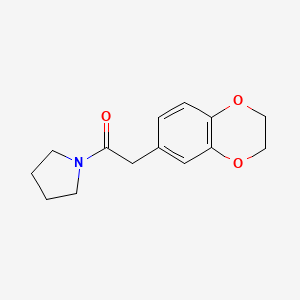 molecular formula C14H17NO3 B7536768 2-(2,3-Dihydro-1,4-benzodioxin-6-yl)-1-pyrrolidin-1-ylethanone 