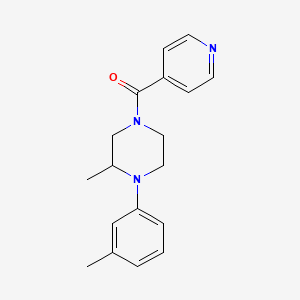 molecular formula C18H21N3O B7536773 [3-Methyl-4-(3-methylphenyl)piperazin-1-yl]-pyridin-4-ylmethanone 