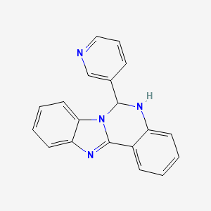 molecular formula C19H14N4 B7536783 6-Pyridin-3-yl-6,12-dihydrobenzimidazolo[1,2-c]quinazoline 