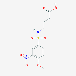 molecular formula C11H14N2O7S B7536785 4-[(4-Methoxy-3-nitrophenyl)sulfonylamino]butanoic acid 