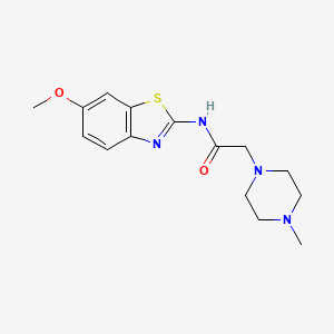 molecular formula C15H20N4O2S B7536803 N-(6-methoxy-1,3-benzothiazol-2-yl)-2-(4-methylpiperazin-1-yl)acetamide 