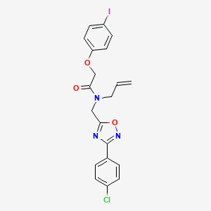 molecular formula C20H17ClIN3O3 B7536839 N-[[3-(4-chlorophenyl)-1,2,4-oxadiazol-5-yl]methyl]-2-(4-iodophenoxy)-N-prop-2-enylacetamide 