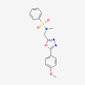 molecular formula C17H17N3O4S B7536843 N-[[5-(4-methoxyphenyl)-1,3,4-oxadiazol-2-yl]methyl]-N-methylbenzenesulfonamide 