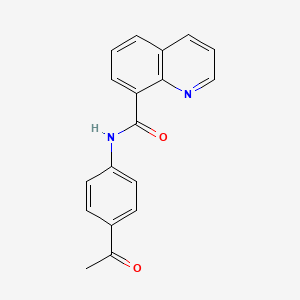 molecular formula C18H14N2O2 B7536944 N-(4-acetylphenyl)quinoline-8-carboxamide 