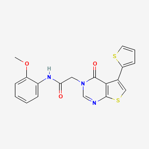 molecular formula C19H15N3O3S2 B7536948 N-(2-methoxyphenyl)-2-(4-oxo-5-thiophen-2-ylthieno[2,3-d]pyrimidin-3-yl)acetamide 