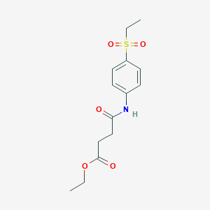 molecular formula C14H19NO5S B7536958 Ethyl 4-(4-ethylsulfonylanilino)-4-oxobutanoate 