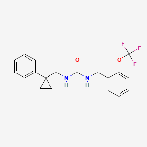 molecular formula C19H19F3N2O2 B7536983 1-[(1-Phenylcyclopropyl)methyl]-3-[[2-(trifluoromethoxy)phenyl]methyl]urea 