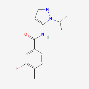 molecular formula C14H16FN3O B7537002 3-fluoro-4-methyl-N-(2-propan-2-ylpyrazol-3-yl)benzamide 