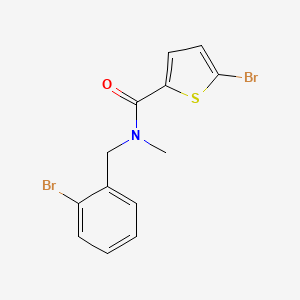 molecular formula C13H11Br2NOS B7537028 5-bromo-N-[(2-bromophenyl)methyl]-N-methylthiophene-2-carboxamide 