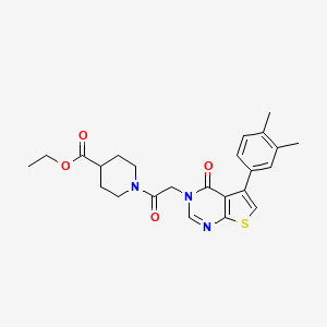 molecular formula C24H27N3O4S B7537035 Ethyl 1-[2-[5-(3,4-dimethylphenyl)-4-oxothieno[2,3-d]pyrimidin-3-yl]acetyl]piperidine-4-carboxylate 