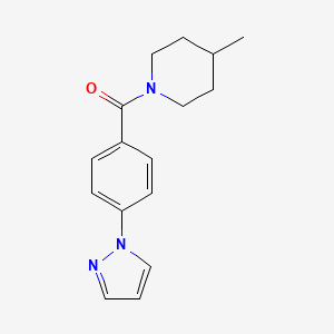 molecular formula C16H19N3O B7537041 (4-Methylpiperidin-1-yl)-(4-pyrazol-1-ylphenyl)methanone 