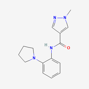 molecular formula C15H18N4O B7537055 1-methyl-N-(2-pyrrolidin-1-ylphenyl)pyrazole-4-carboxamide 