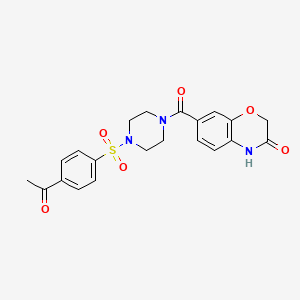 molecular formula C21H21N3O6S B7537056 7-[4-(4-acetylphenyl)sulfonylpiperazine-1-carbonyl]-4H-1,4-benzoxazin-3-one 