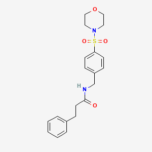 molecular formula C20H24N2O4S B7537064 N-[(4-morpholin-4-ylsulfonylphenyl)methyl]-3-phenylpropanamide 