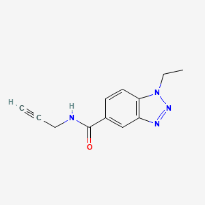 molecular formula C12H12N4O B7537098 1-ethyl-N-prop-2-ynylbenzotriazole-5-carboxamide 