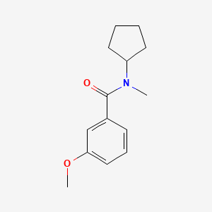 molecular formula C14H19NO2 B7537108 N-cyclopentyl-3-methoxy-N-methylbenzamide 