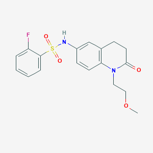 molecular formula C18H19FN2O4S B7537120 2-fluoro-N~1~-[1-(2-methoxyethyl)-2-oxo-1,2,3,4-tetrahydro-6-quinolinyl]-1-benzenesulfonamide 