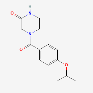 molecular formula C14H18N2O3 B7537121 4-(4-Propan-2-yloxybenzoyl)piperazin-2-one 