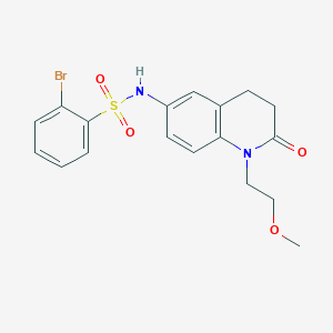 molecular formula C18H19BrN2O4S B7537124 2-bromo-N~1~-[1-(2-methoxyethyl)-2-oxo-1,2,3,4-tetrahydro-6-quinolinyl]-1-benzenesulfonamide 