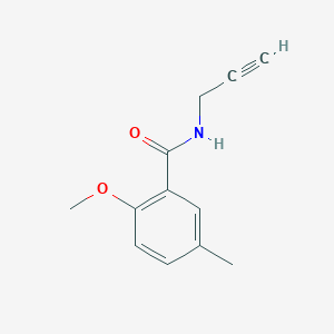 molecular formula C12H13NO2 B7537159 2-methoxy-5-methyl-N-prop-2-ynylbenzamide 