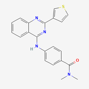 molecular formula C21H18N4OS B7537176 N,N-dimethyl-4-[(2-thiophen-3-ylquinazolin-4-yl)amino]benzamide 
