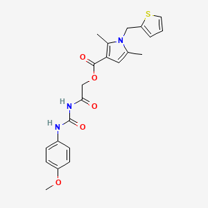 [2-[(4-Methoxyphenyl)carbamoylamino]-2-oxoethyl] 2,5-dimethyl-1-(thiophen-2-ylmethyl)pyrrole-3-carboxylate