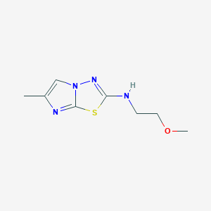 molecular formula C8H12N4OS B7537197 N-(2-methoxyethyl)-6-methylimidazo[2,1-b][1,3,4]thiadiazol-2-amine 