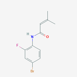 molecular formula C11H11BrFNO B7537204 N-(4-bromo-2-fluorophenyl)-3-methylbut-2-enamide 