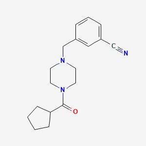 molecular formula C18H23N3O B7537234 3-[[4-(Cyclopentanecarbonyl)piperazin-1-yl]methyl]benzonitrile 