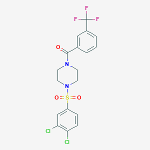 molecular formula C18H15Cl2F3N2O3S B7537237 [4-(3,4-Dichlorophenyl)sulfonylpiperazin-1-yl]-[3-(trifluoromethyl)phenyl]methanone 